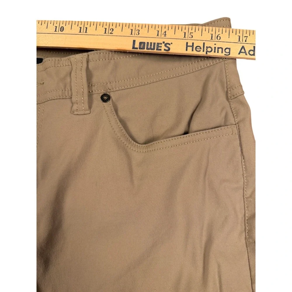 Prana Mens Slim Fit Pants Tan Khaki 5-Pocket Outdoor‎ Casual Size 35